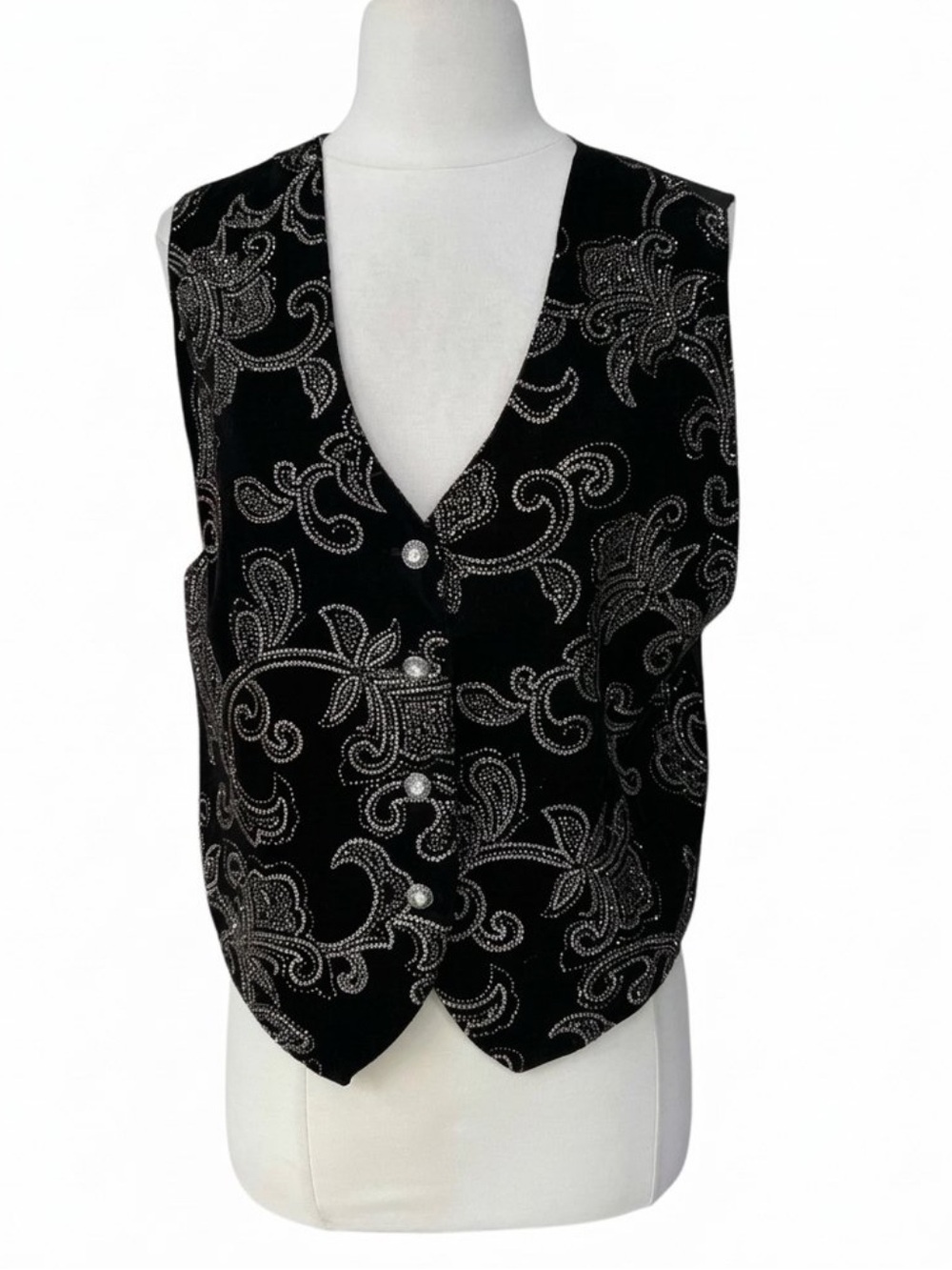 Deadstock w/o Tag 1990s Melrose Velvet Sparkle Vest